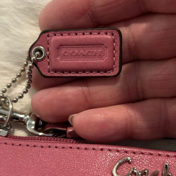 COACH Pink Wristlet w/ Keychain - Picture 5 of 5